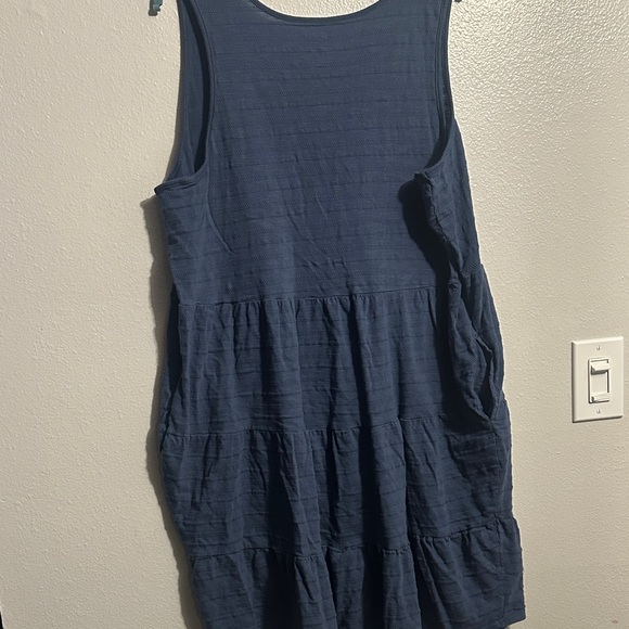 Sonoma Navy Button-Front Tiered Midi Dress - Picture 10 of 11